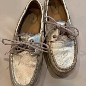 Sperry Metallic Gold Boat Shoes 8.5 Women’s